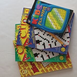 4 puzzle books, fun for all ages!